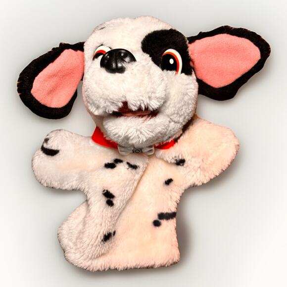 Disney 101 Dalmatians Dalmatian Plush Hand Puppet White Black Spots Vintage - Picture 1 of 5